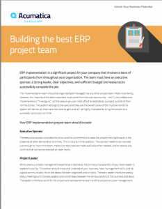 Building the Best ERP Project Team White Paper