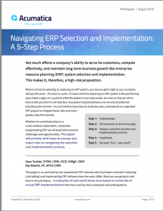 Get it Right or Pay the Price A 5-Step Process for ERP Selection and Implementation White Paper